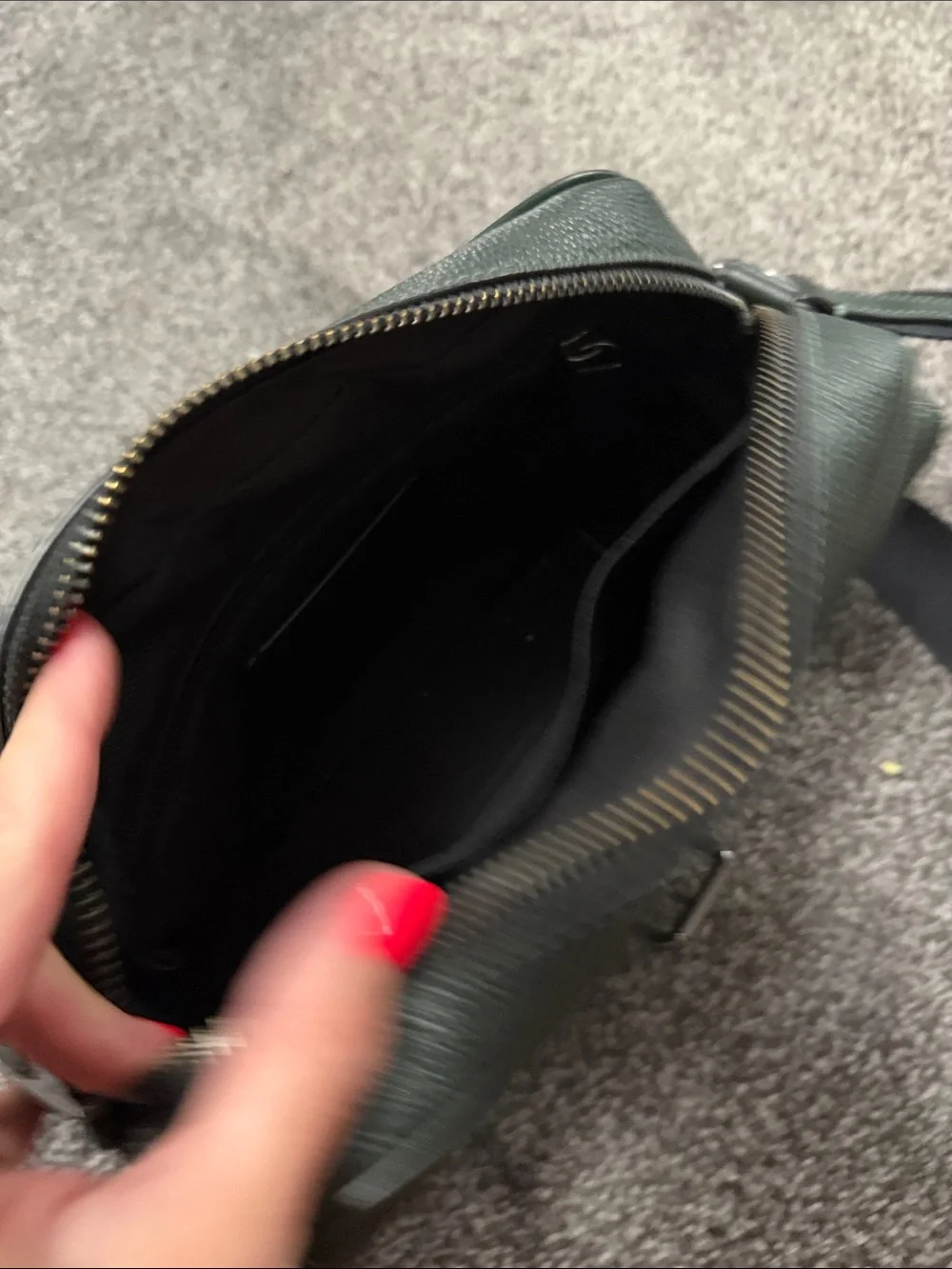 Coach Men’s Dark Green Leather & Suede Messenger Bag